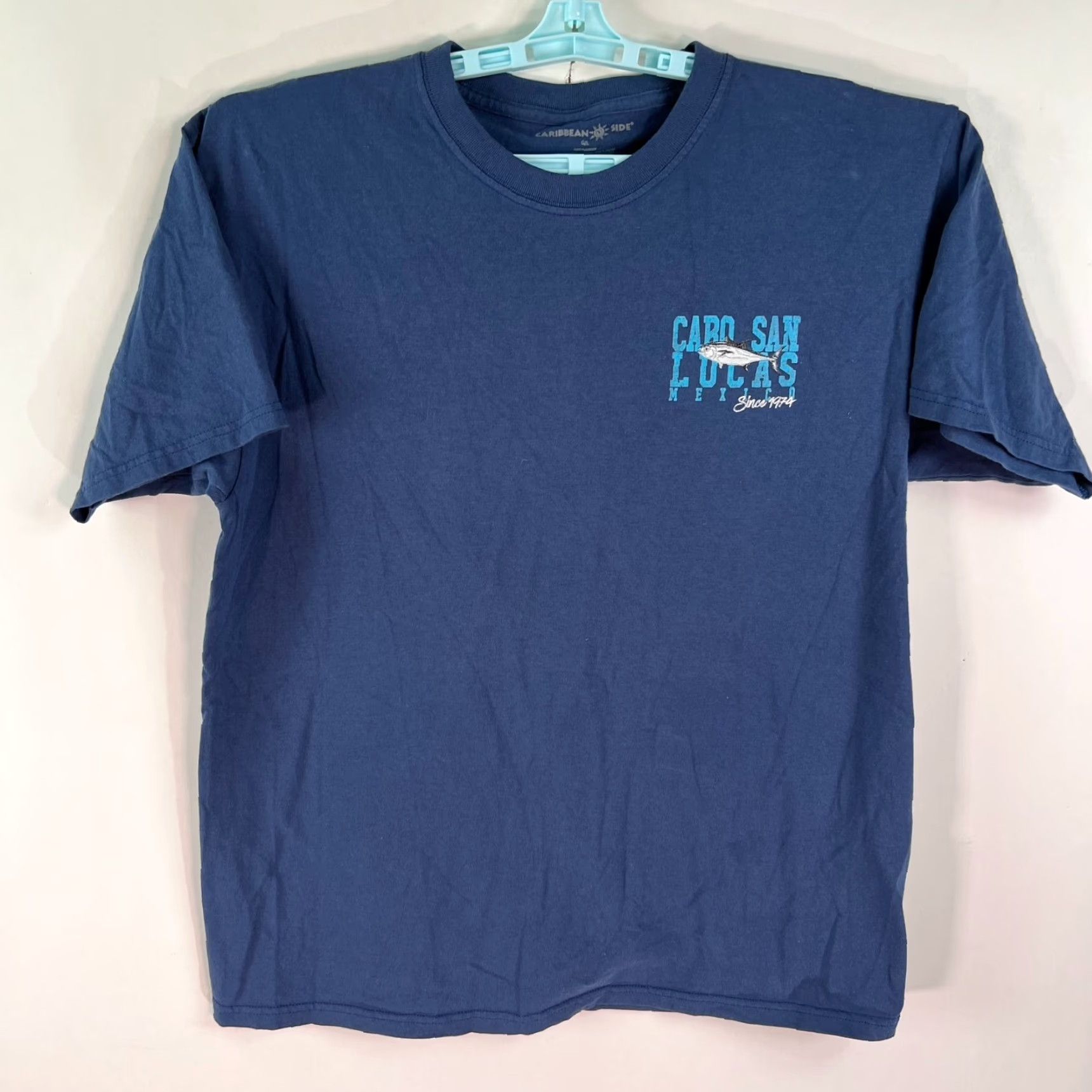 Vintage Cabo San Lucas Mexico T Shirt Adult Size L Blue Graphic Tee shirt Men Tropical 90s Concert Mens Size US L / EU 52-54 / 3 - 2 Thumbnail