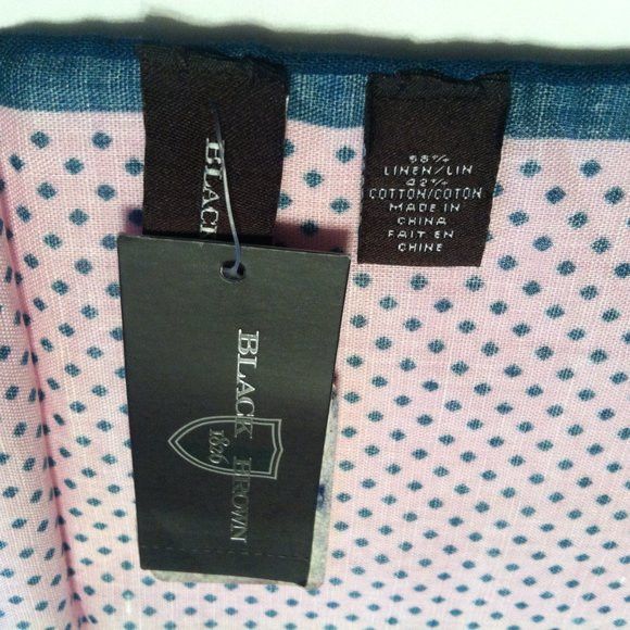 Black Brown 1826 BLACK BROWN 1826 NEW 58%LINEN42%COTTON POCKETSQUARE 13"X13" Size ONE SIZE - 3 Thumbnail