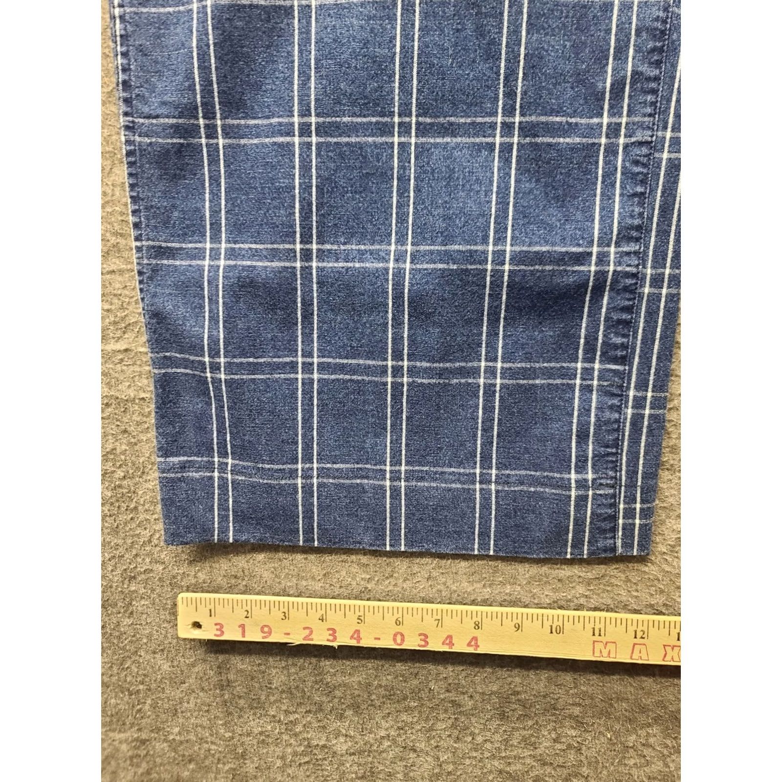 Madewell VINTAGE Madewell Pants Womens 32x23 Emmett Wide-Leg Crop Regular Fit High Rise Stretch Check Blue Cotton Spandex Casual Workwear 90s Womens Size 24" / US 00 / IT 34 - 7 Thumbnail