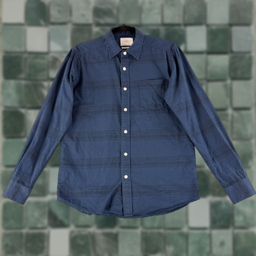 Saturdays NYC Saturdays NYC Button-Up Shirt Mens Small Blue Stripe Long Sleeve 100% Cotton Size US S / EU 44-46 / 1 - 1 Thumbnail