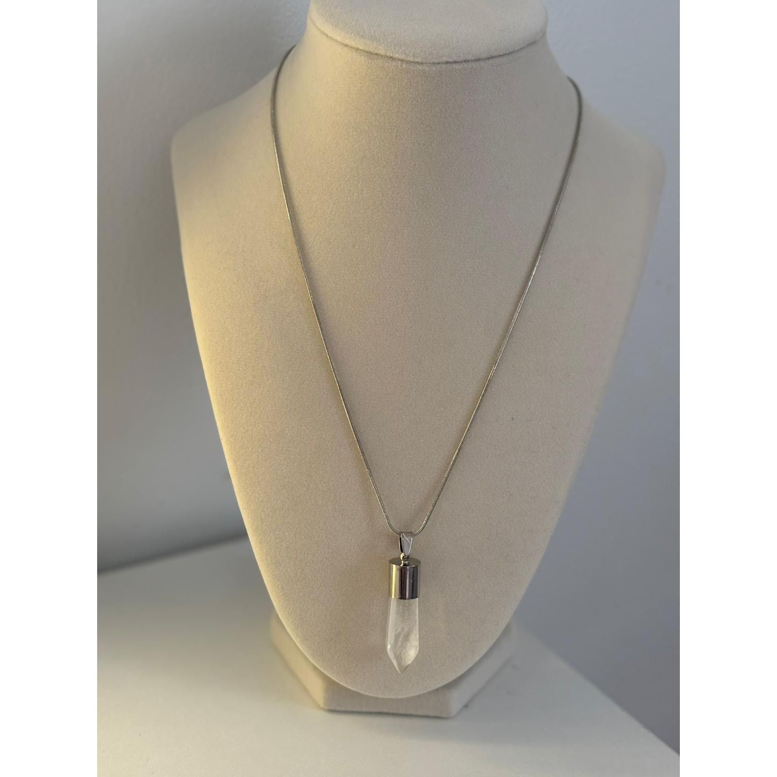 Other Clear Quartz Crystal Necklace Silver Pendant Size ONE SIZE - 4 Thumbnail