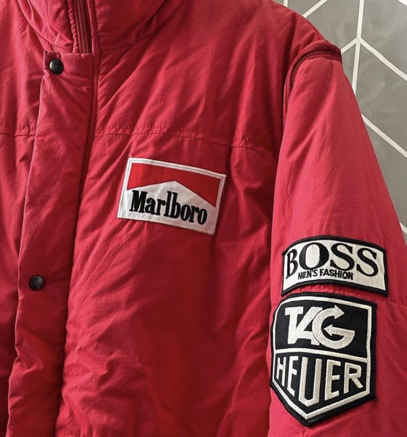 Marlboro Racing Tag Heuer Vintage Marlboro Team Crew Ayrton Senna Puffer Jacket Grailed