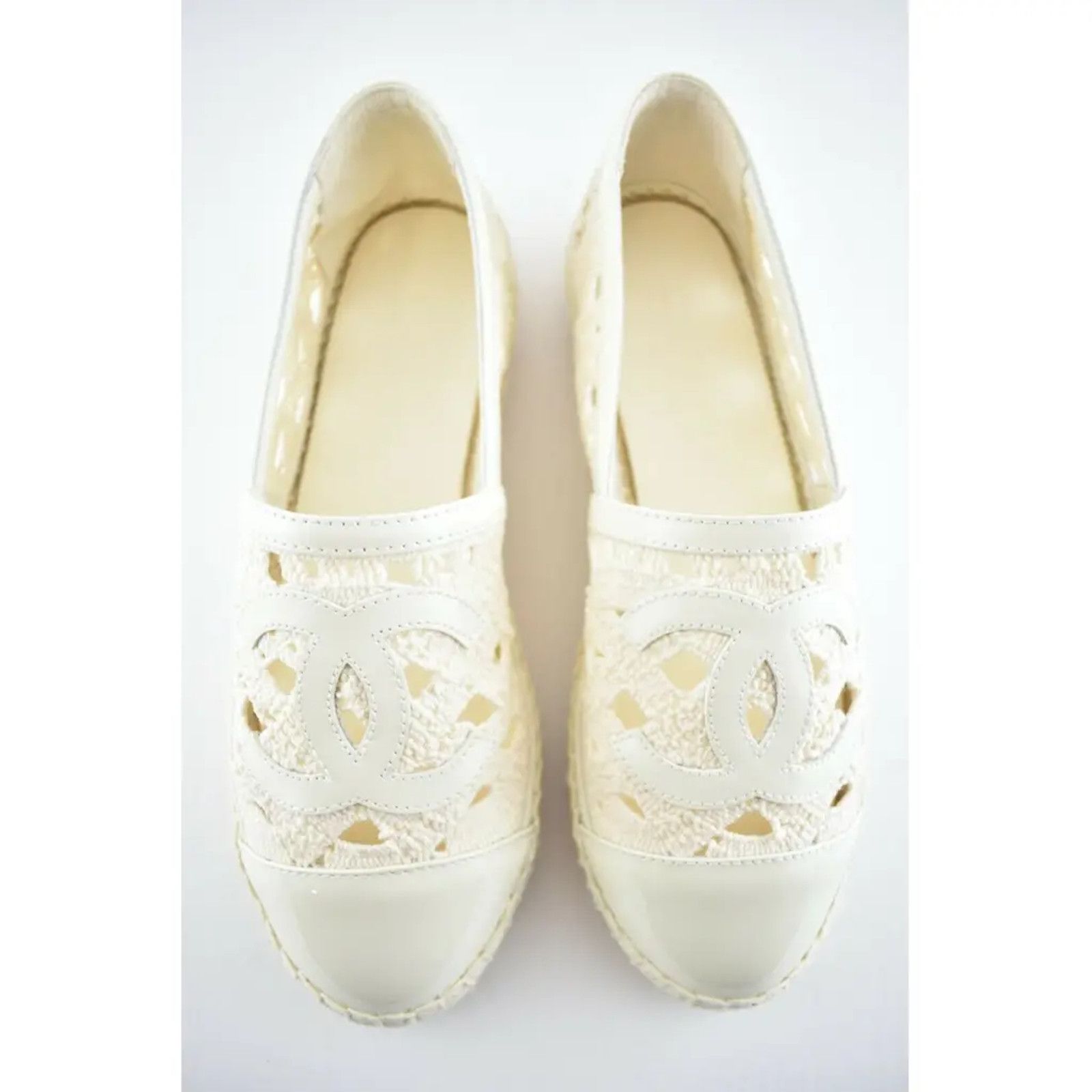 Chanel 20S Patent Leather CC Logo Espadrille Slip On Ballet Flat 36 Size US 6 / IT 36 - 8 Thumbnail