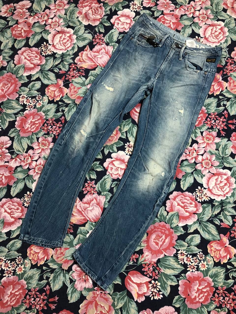 G-Star × Vintage Vintage Jeans Faded Wide Japanese Hype Size 24" / US 00 / IT 34 - 8 Thumbnail