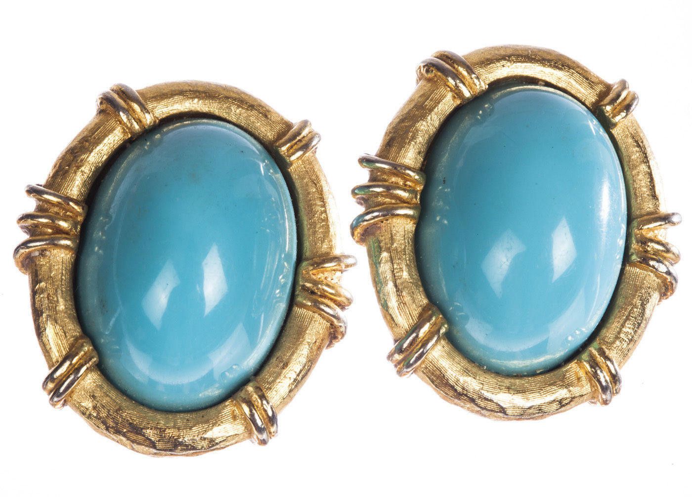Designer Geoffrey Beene Faux Sleeping Beauty Turquoise Earrings Size ONE SIZE - 2 Thumbnail