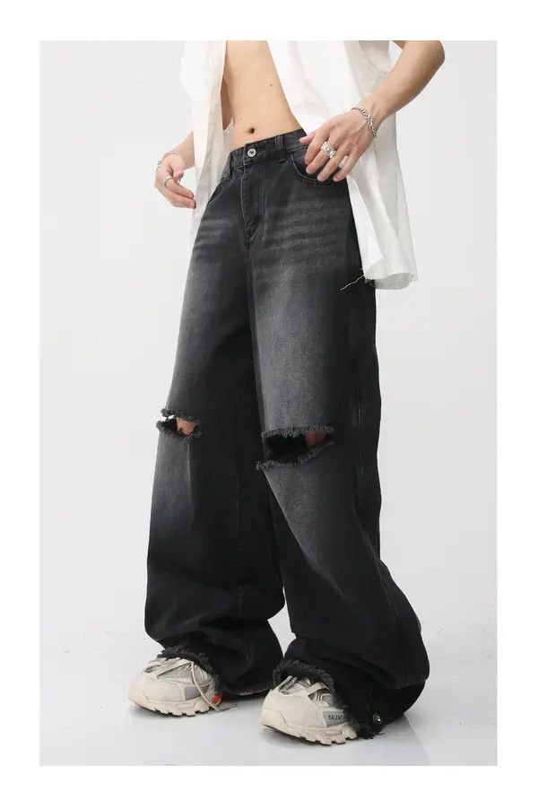 Japanese Brand Hikaru x Maya Casual loose-fitting ripped denim trousers Size US 32 / EU 48 - 2 Thumbnail