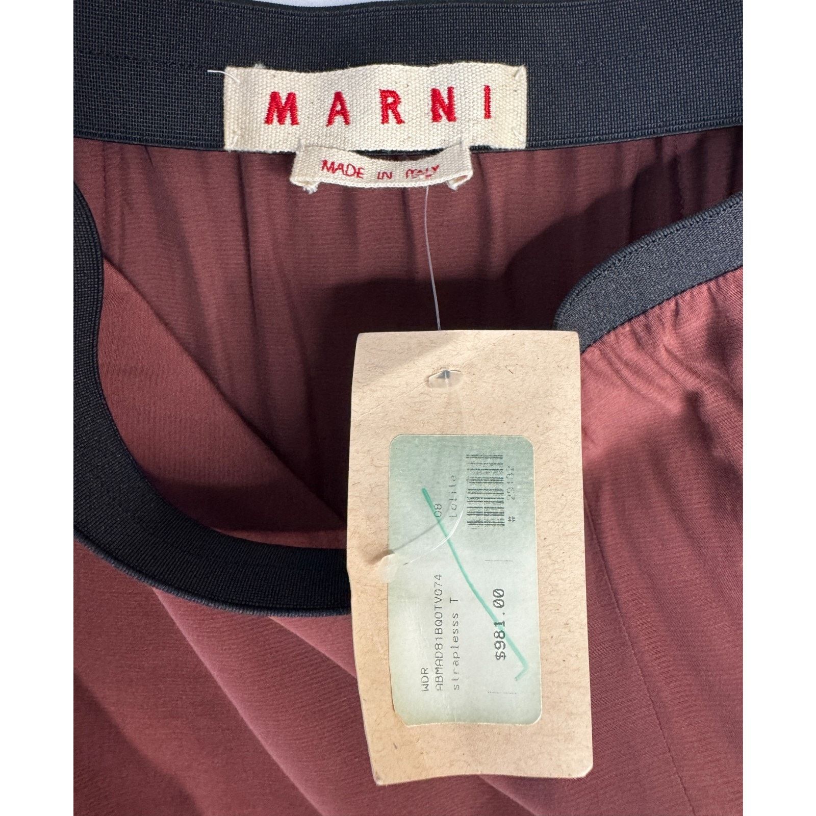 Marni Marni Dress Blue Burgundy Strapless Made Italy Strap size 44 Size XL / US 12-14 / IT 48-50 - 10 Thumbnail
