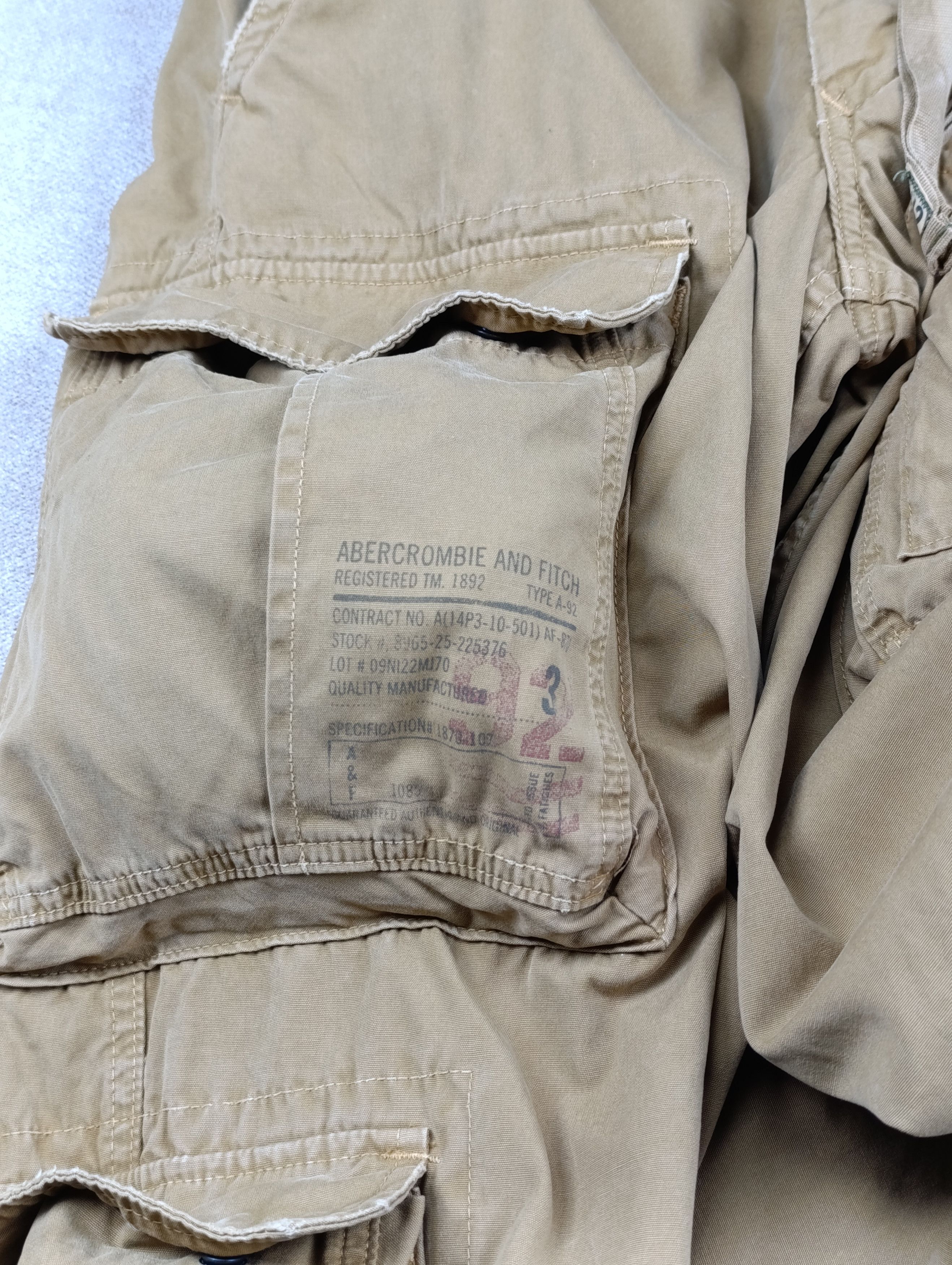 Abercrombie & Fitch ABERCROMBIE & FITCH A6509 PARACHUTE CARGO MULTIPOCKET PANTS Size US 32 / EU 48 - 2 Thumbnail