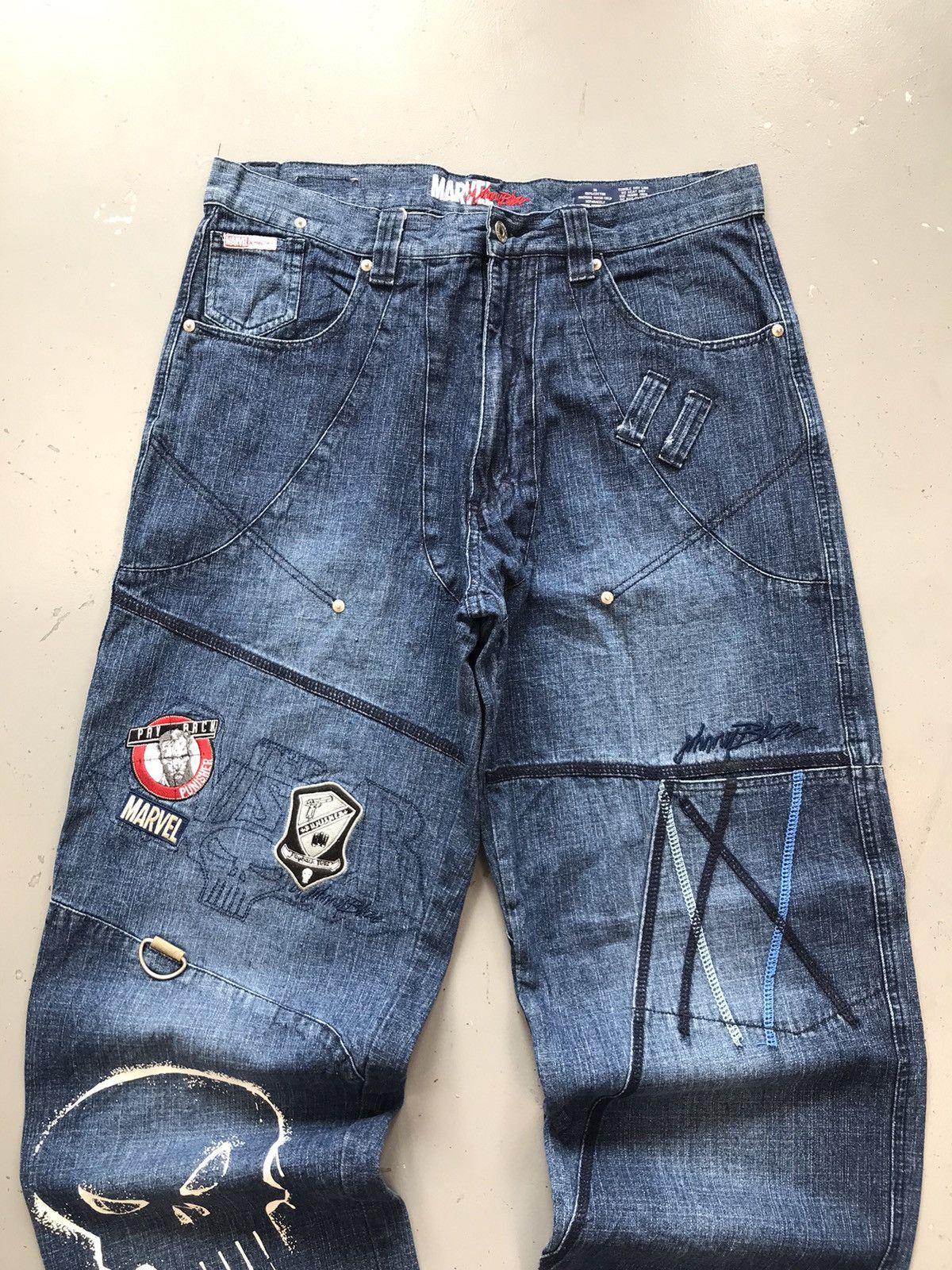 Marvel Comics × Vintage Vintage marvel Johnny blaze patchwork cargo denim Size US 36 / EU 52 - 4 Thumbnail