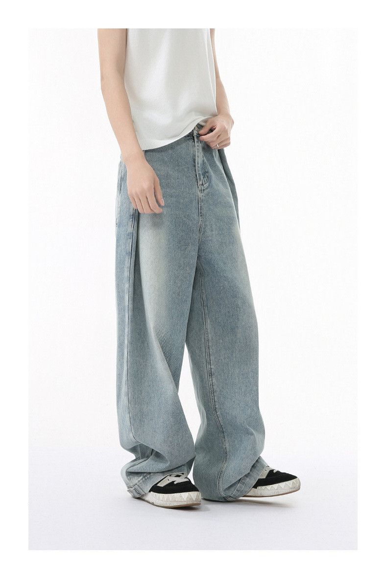 Japanese Brand × Jean Japanese retro high street crease straight wide-leg jeans Size US 32 / EU 48 - 5 Thumbnail