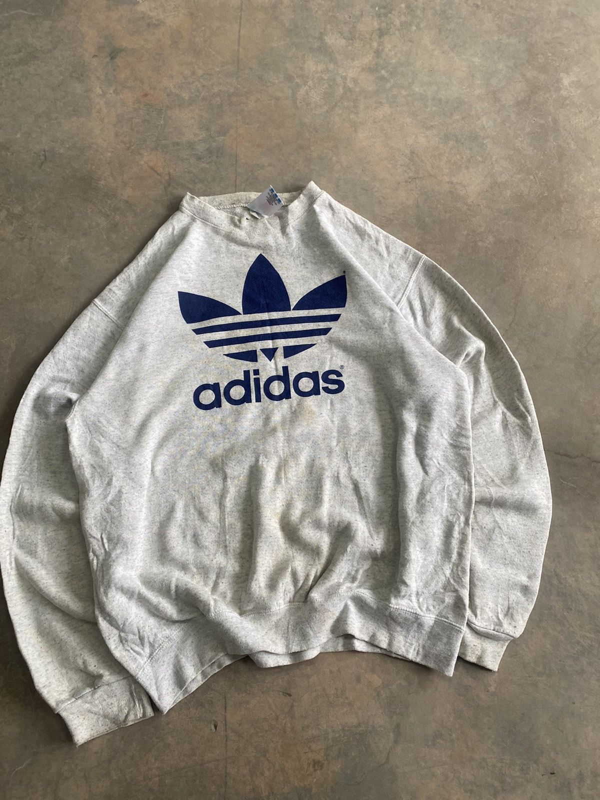 Adidas × Vintage RARE 80s ADIDAS USA DISTRESSED SWEATSHIRT Size US L / EU 52-54 / 3 - 3 Thumbnail