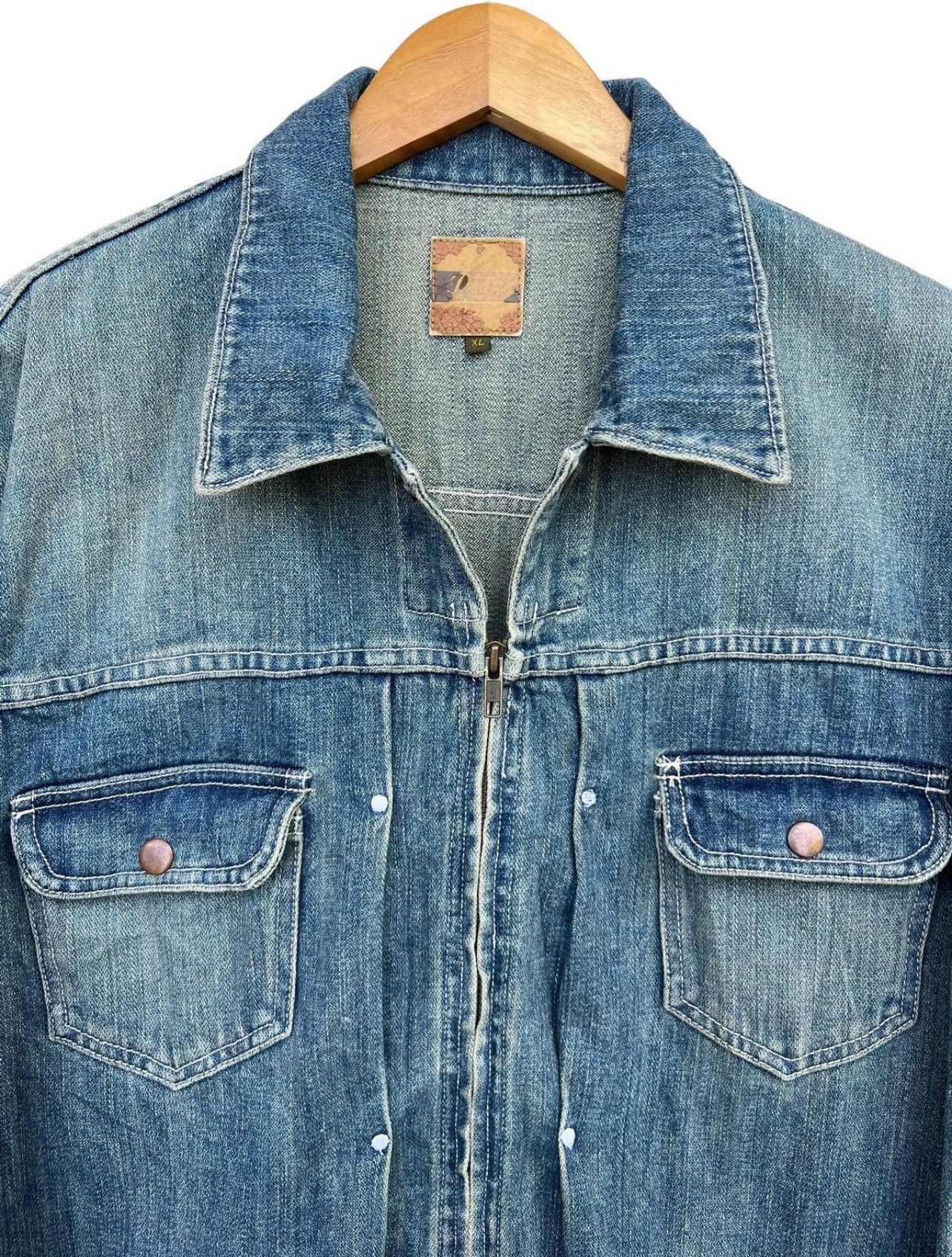 Japanese Brand Vintage Japan Zipup Biker Denim Jacket Size US M / EU 48-50 / 2 - 8 Thumbnail