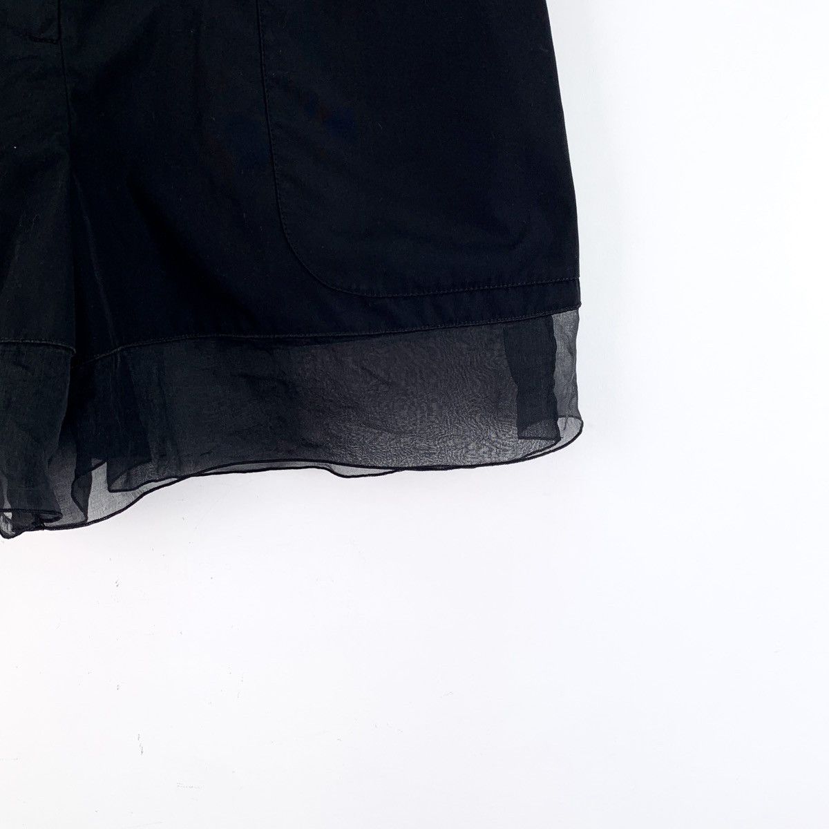 Chanel Chanel Black Ruffled Spliced Cotton Casual Shorts K26WX Size 26" / US 2 / IT 38 - 4 Thumbnail