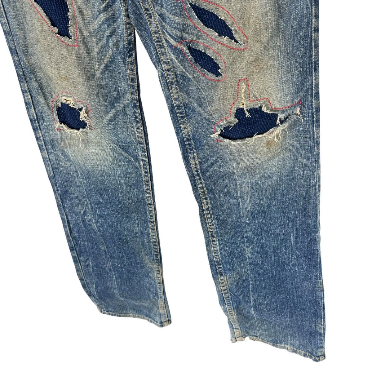 Indigo ⚡️RED PEPPER GOLD PATCHWORK DENIM JEANS PANTS Size US 36 / EU 52 - 6 Thumbnail