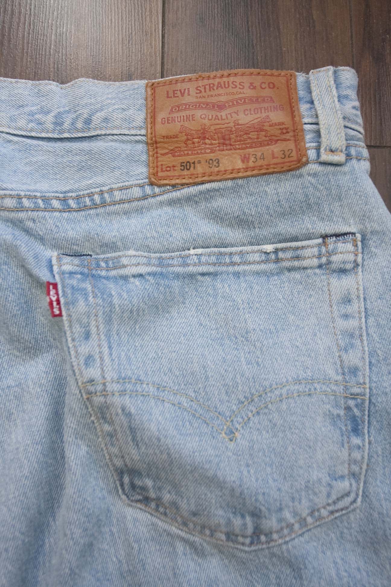Levi's Levis 501 '93 Big E Jeans Size 35x27 Blue Size US 35 - 3 Thumbnail