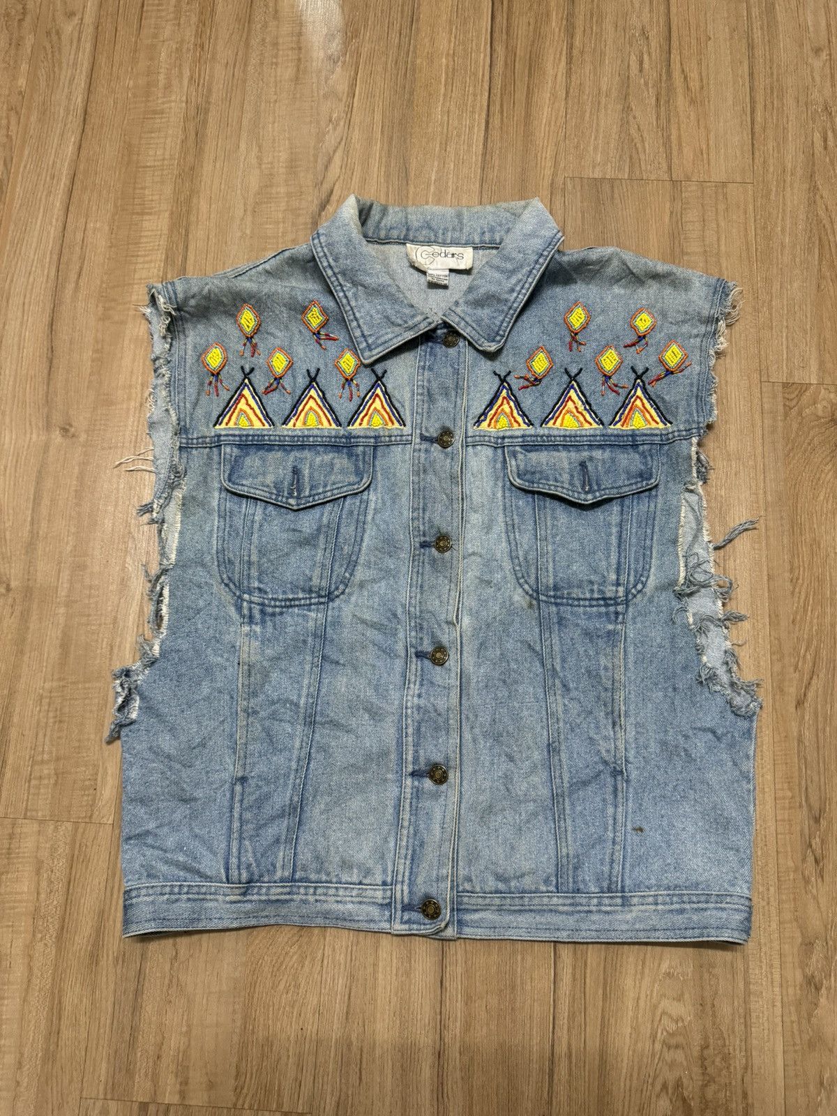 Other VINTAGE CRAFTED NAVAJO STYLE SLEEVELESS DENI Size US L / EU 52-54 / 3 - 1 Thumbnail
