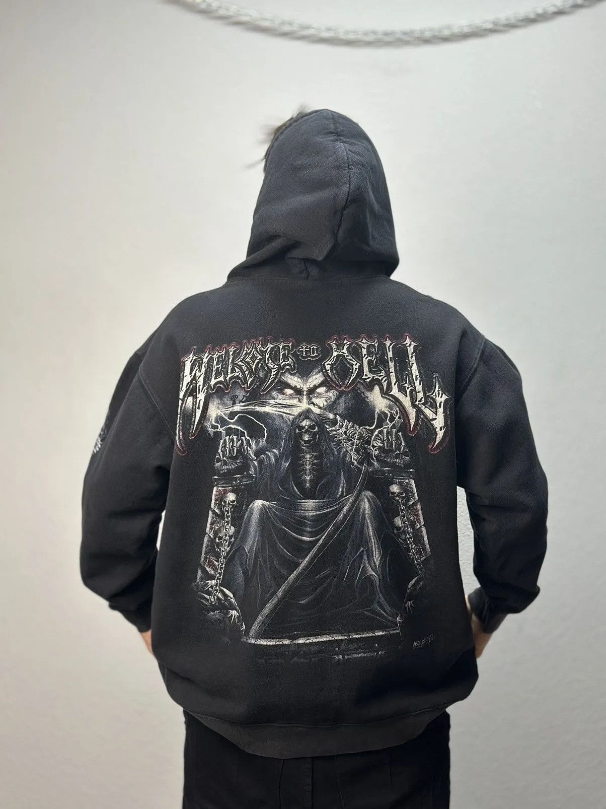 Band Tees Vintage Hoodie Welcome To Well Gothic Punk Wild 90s skull Size US XL / EU 56 / 4 - 11 Thumbnail