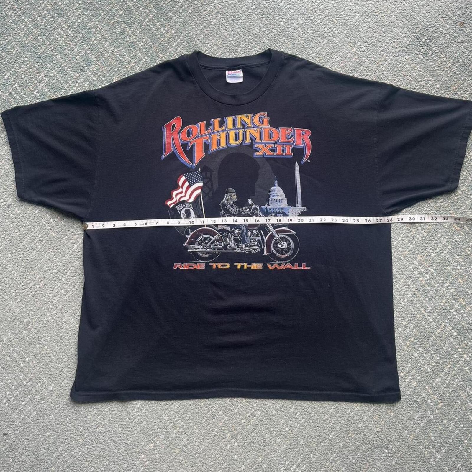 Hanes 1999 Rolling Thunder XII Motorcycle Graphic T-Shirt Size 3XL Size US XXL / EU 58 / 5 - 6 Thumbnail