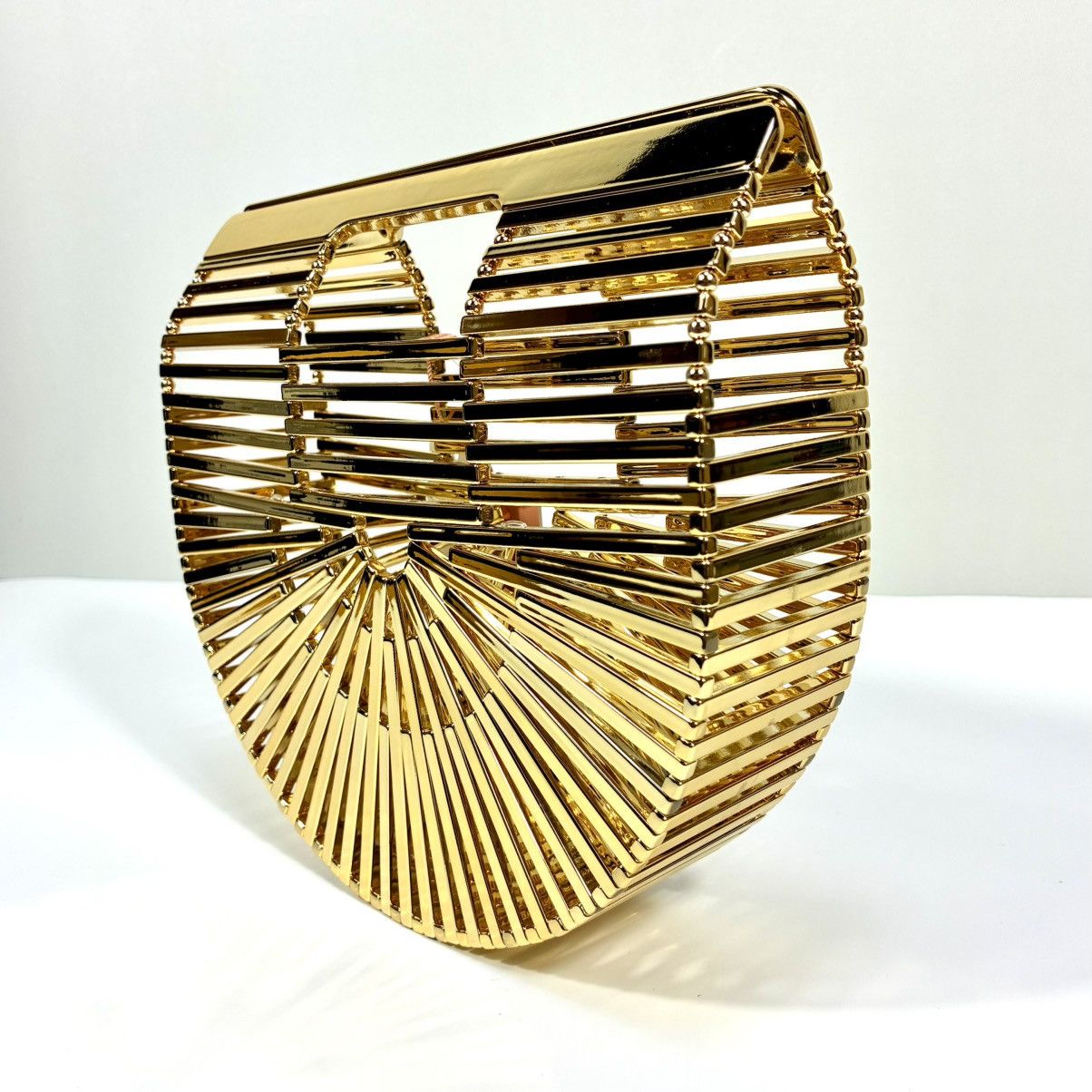 Cult Gaia Cult Gaia Mini Ark Top Handle Handbag Shiny Brass Gold NEW Size ONE SIZE - 14 Thumbnail