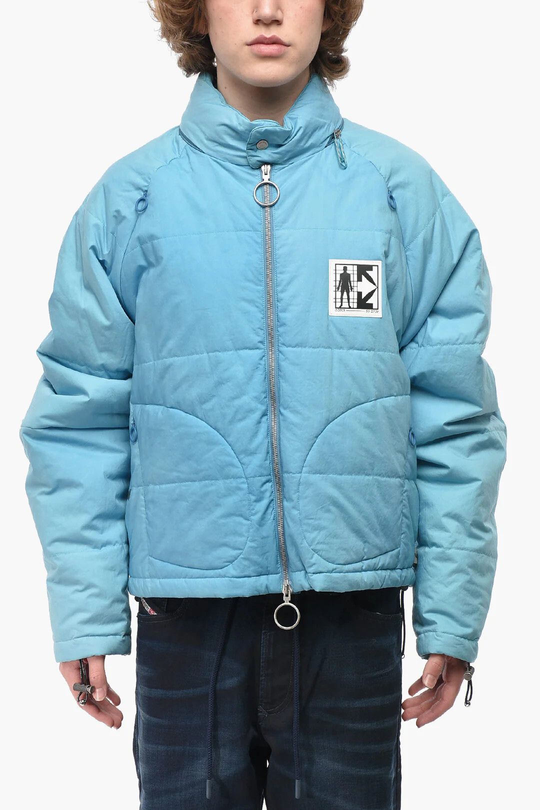 Off-White og1mm0426 Puffer Jacket in Light Blue Size US M / EU 48-50 / 2 - 1 Thumbnail