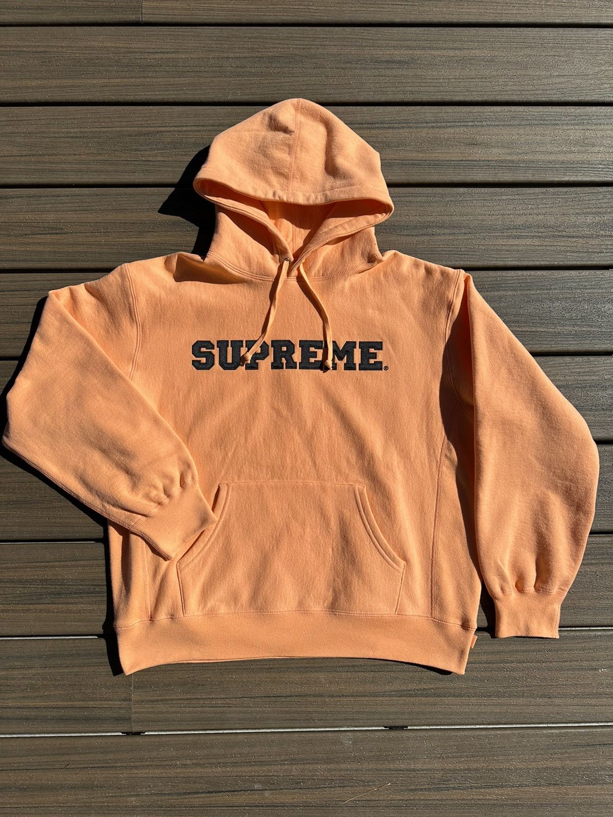 image of Supreme Peach Colligate Hoodie, Men's (Size Medium)