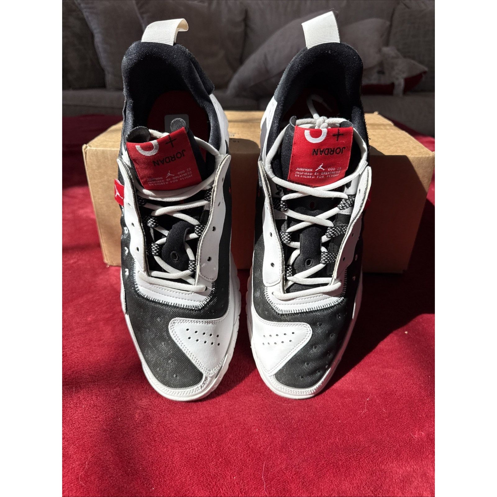 Jordan Brand Jordan Delta 2 Chicago Bulls Black White Red Low Top Size US 13 / EU 46 - 6 Thumbnail