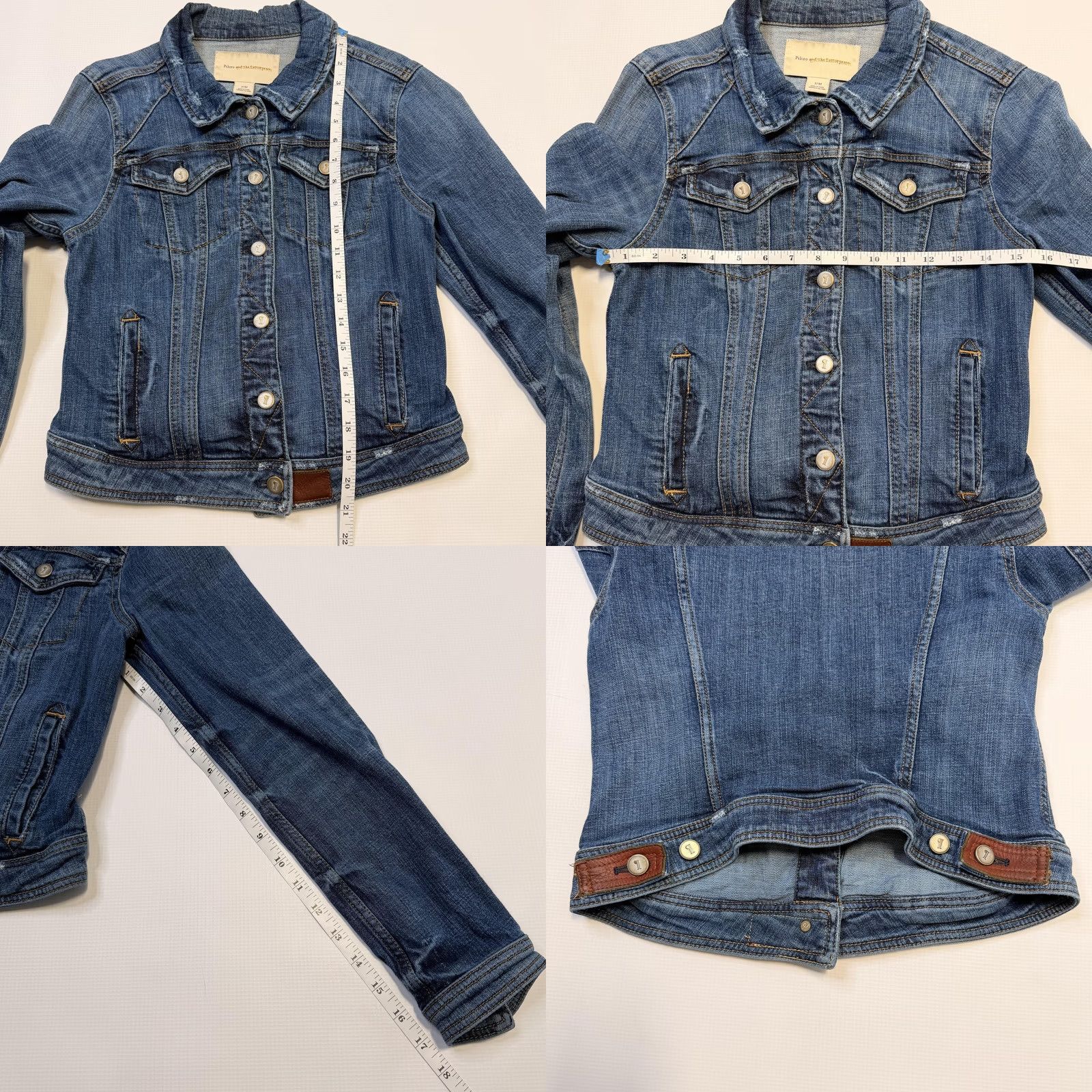 Vintage Pilcro and the Letterpress Denim Jacket Womens Medium Blue Jean Button Front Size 32" / US 10 / IT 46 - 8 Thumbnail
