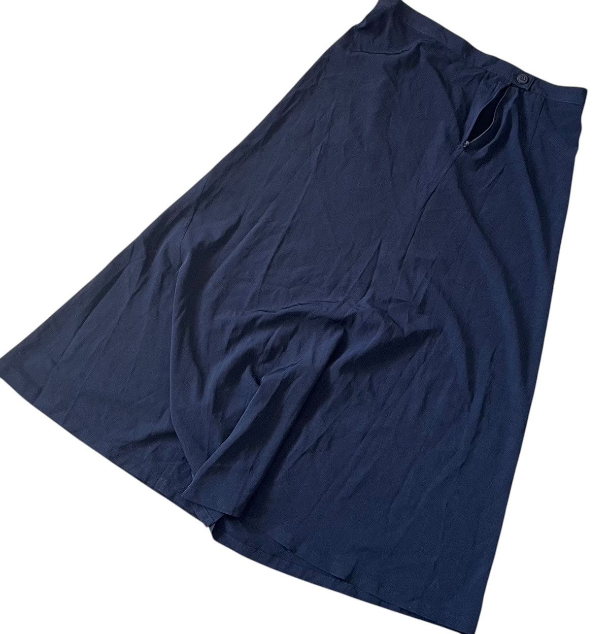 Yohji Yamamoto TAX FREE 🇺🇸 yohji yamamoto y’s asymmetrical flowy navy skirt Size 29" - 2 Thumbnail