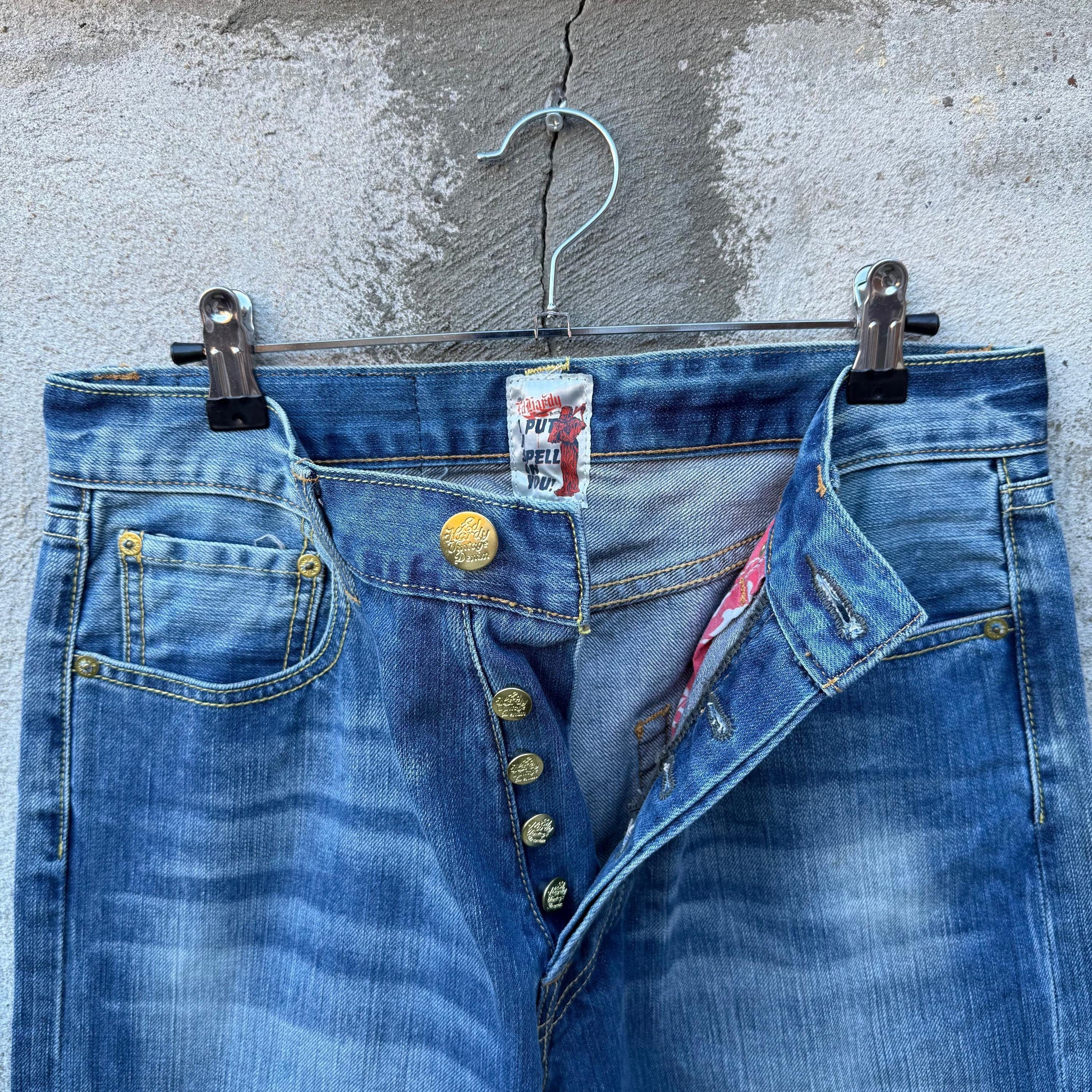 Ed Hardy × Vintage Y2K Ed Hardy Skull (NOS) Denim Jeans Size US 30 / EU 46 - 3 Thumbnail