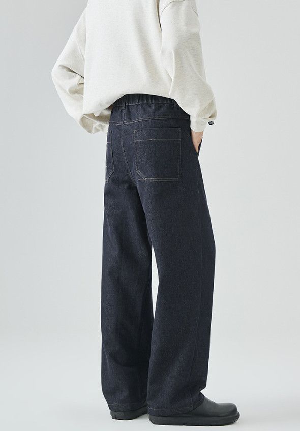 Jean Men's High-Street Style Loose-Fit Straight-Leg Casual Jeans Size US 32 / EU 48 - 2 Thumbnail