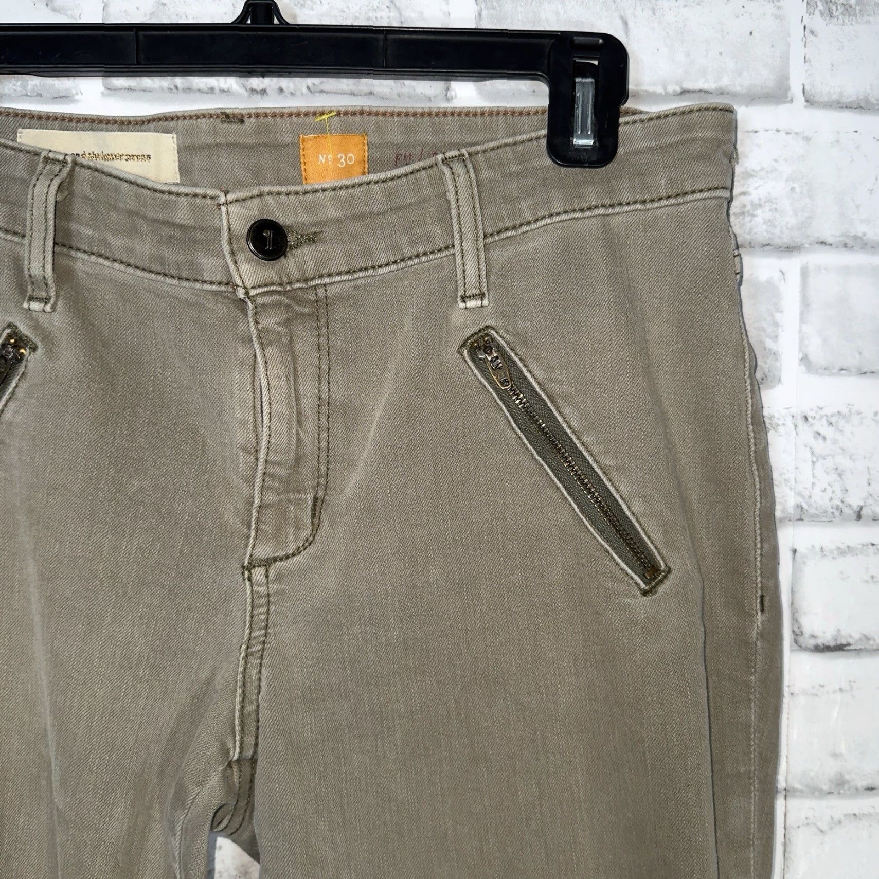 Vintage Pilcro And The Letter Press Serif Ankle Zip Pants Womens Size 30 x 26 Chino Brownish Green Ankle Zip Size 30" / US 8 / IT 44 - 2 Thumbnail