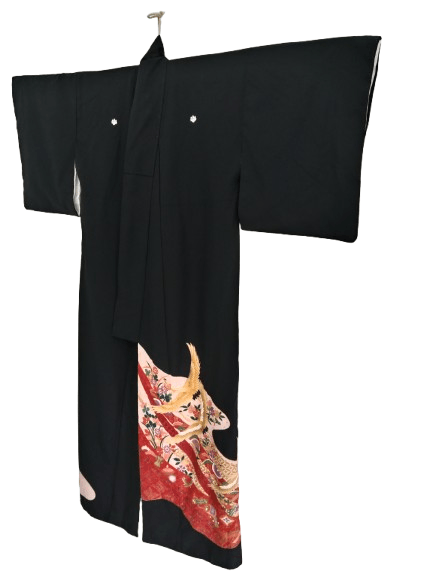 Komono Vintage Yukata Furisode Tomesode Kimono Japanese Traditional Size L / US 10 / IT 46 - 3 Thumbnail