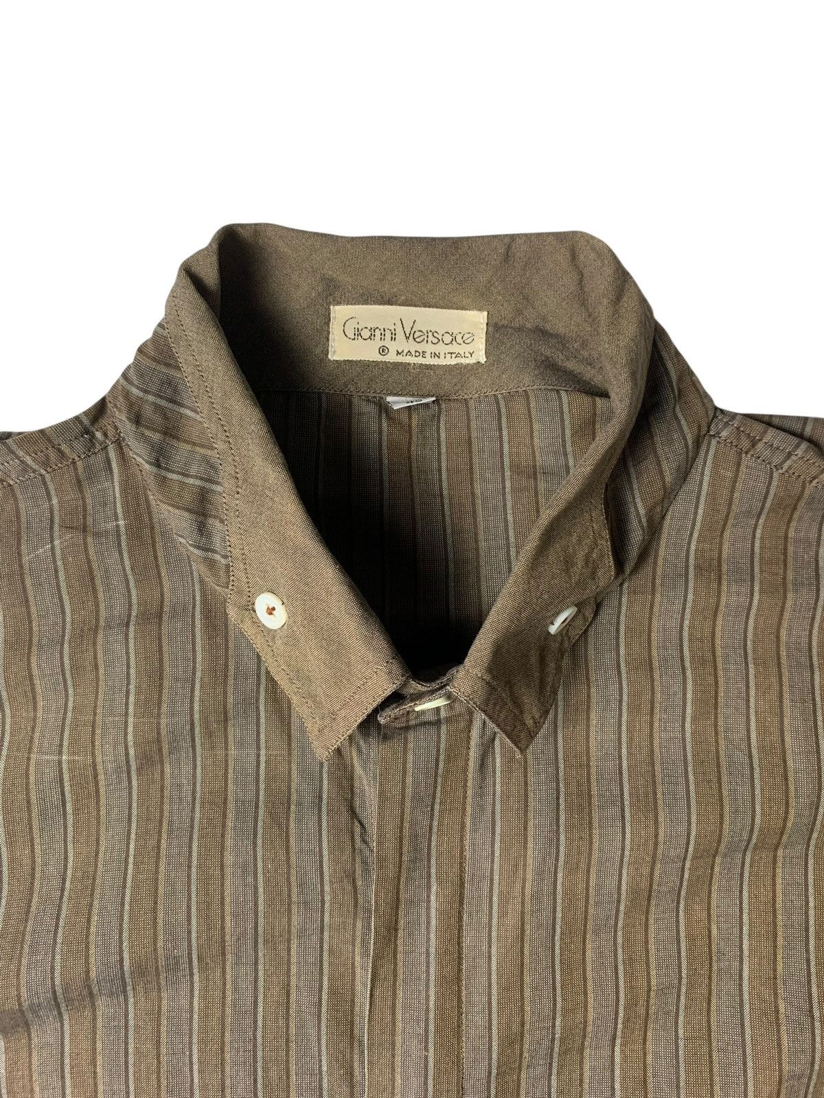Versace 1980s Gianni Versace Double Big Pocket Stripe Shirt Size US L / EU 52-54 / 3 - 3 Thumbnail