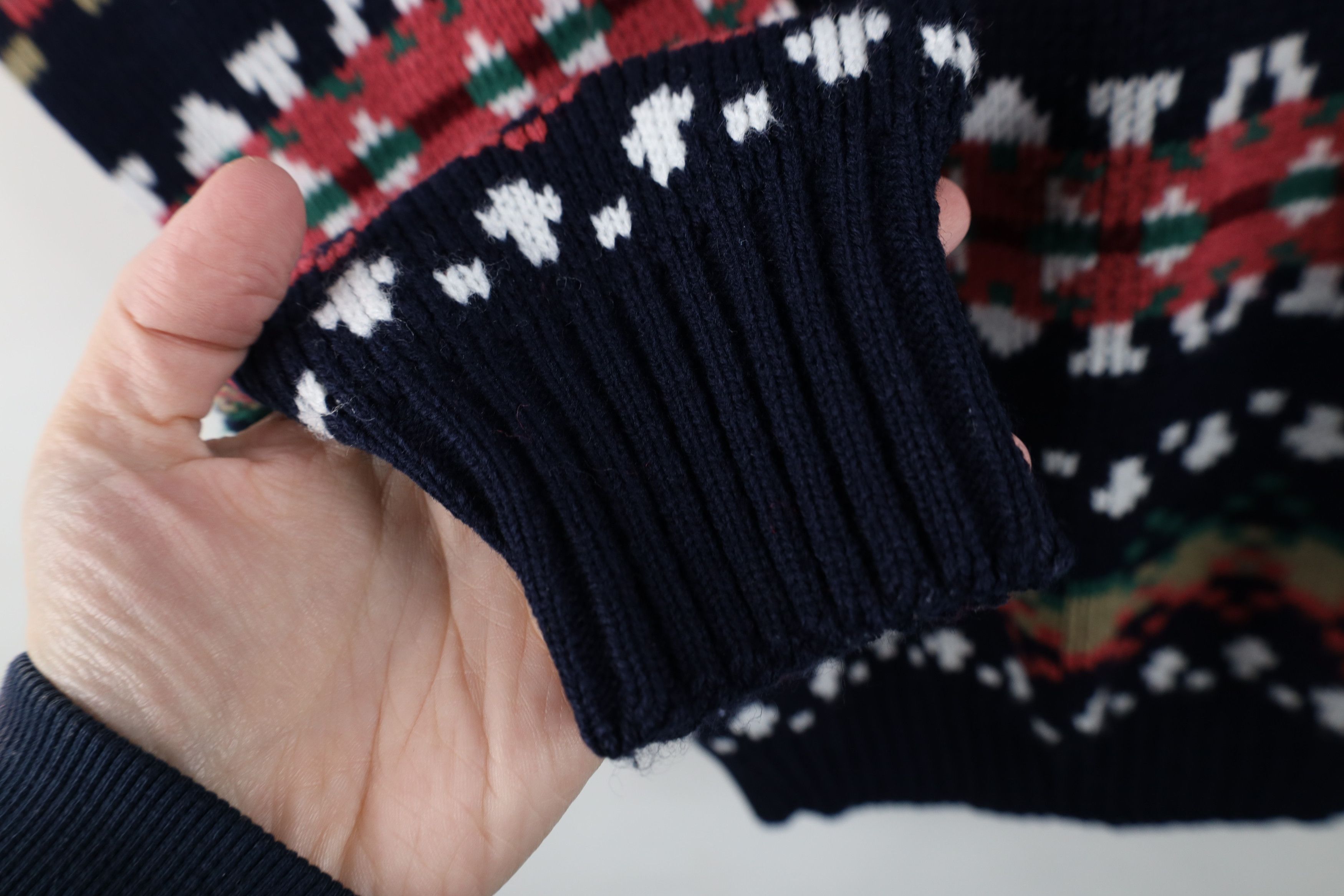 Vintage Vintage 90s Streetwear Fair Isle Knit Mock Neck Sweater USA Size L / US 10 / IT 46 - 4 Thumbnail