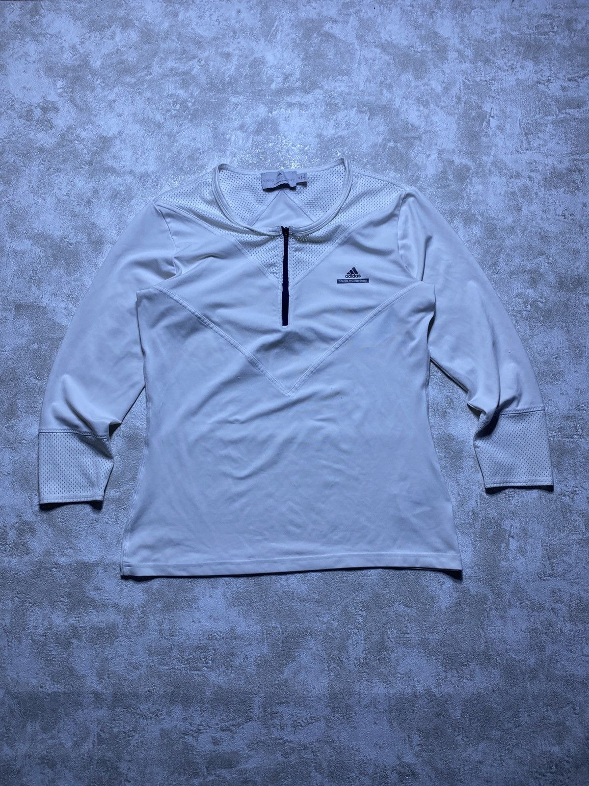 Adidas × Stella McCartney Adidas by Stella McCartney Mesh Quarter-Zip Long Sleeve Top Size M / US 6-8 / IT 42-44 - 1 Thumbnail