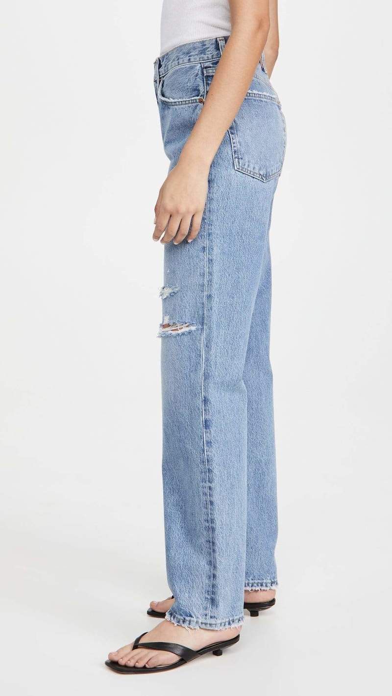 RE/DONE o1mle0524 Sunfaded Destroy Jeans in Blue Size 28" / US 6 / IT 42 - 5 Thumbnail