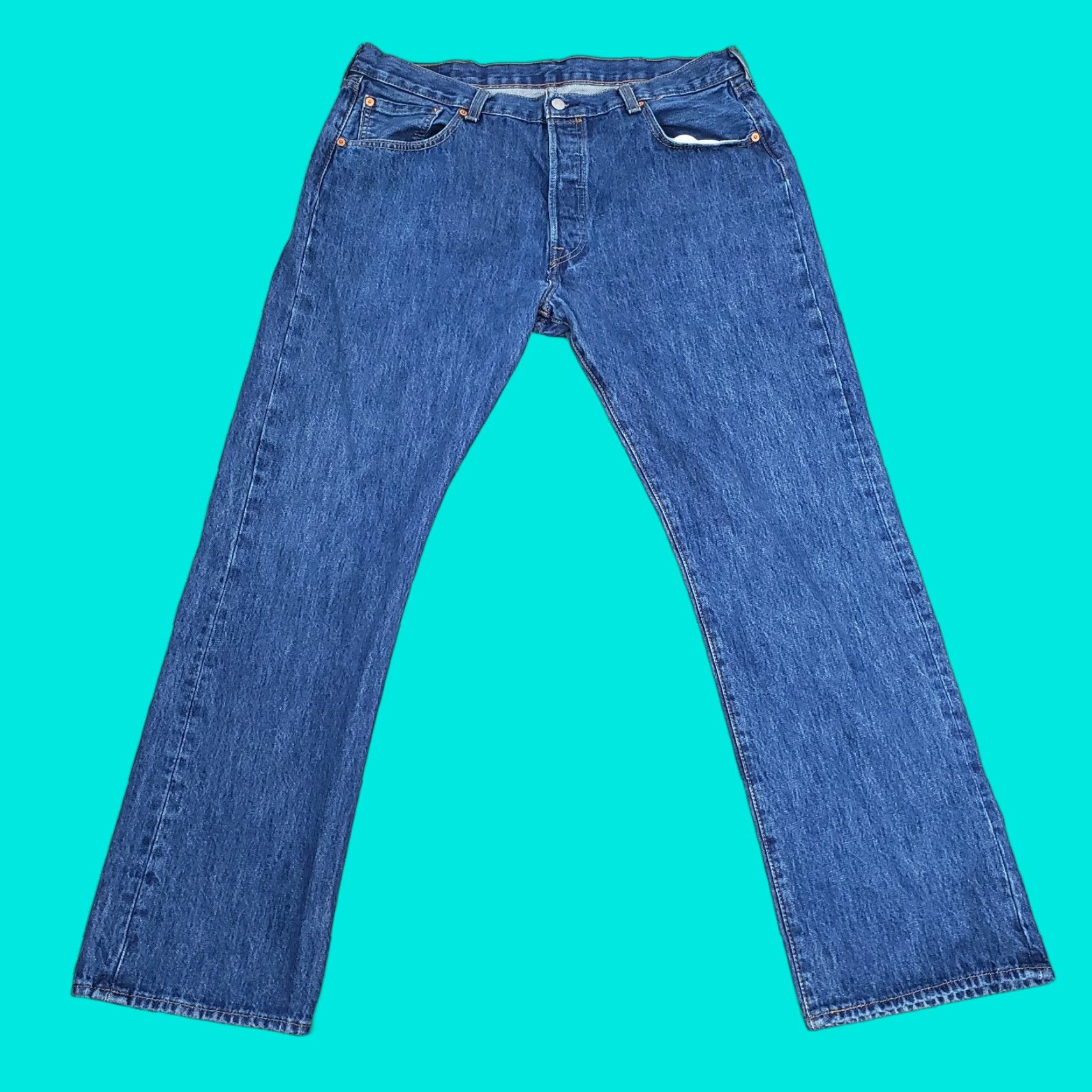 Levi's Levi's Jeans 501 Straight Men's 36x31 Blue Denim Dark Wash Regular Fit Pants Size US 36 / EU 52 - 1 Thumbnail