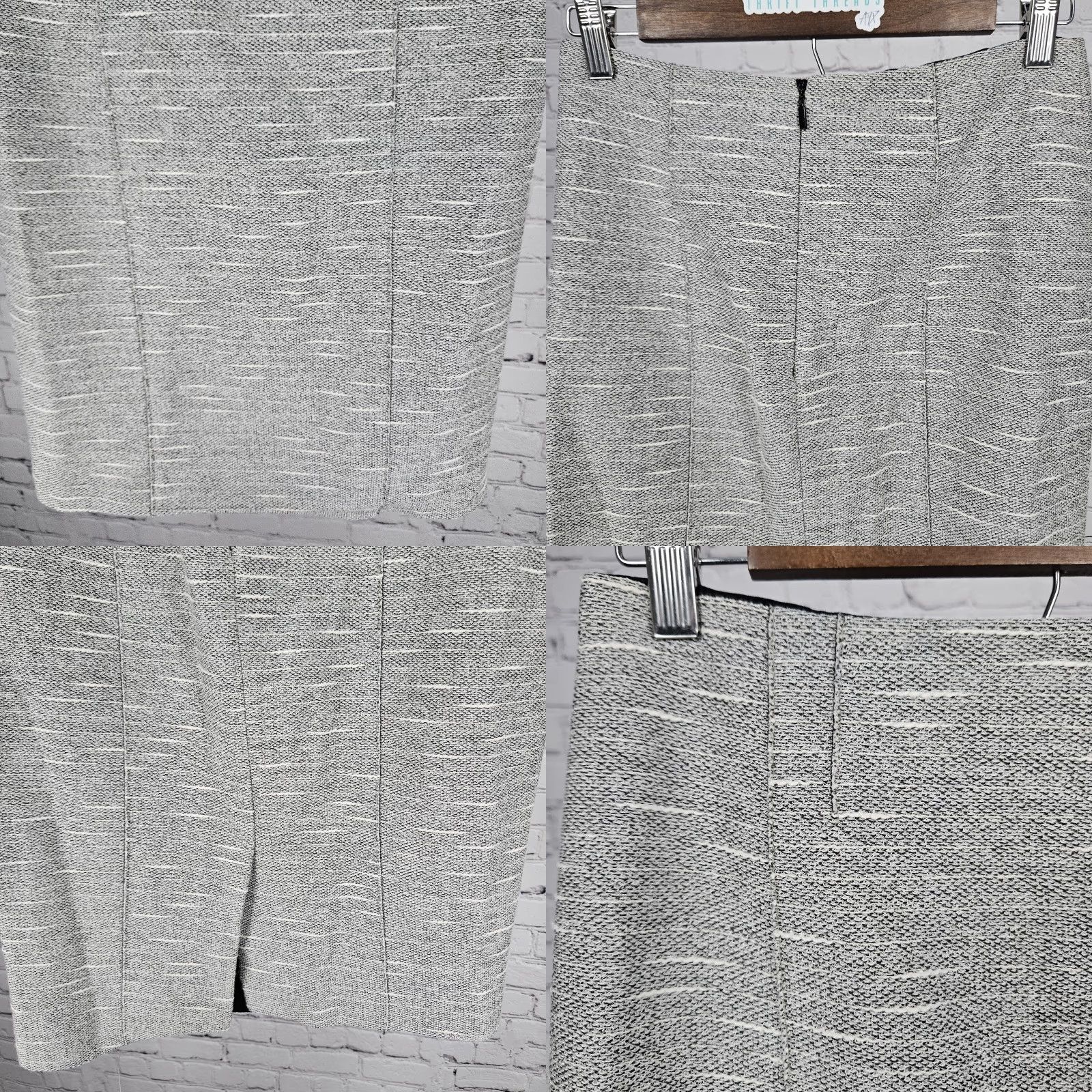 Hugo Boss VINTAGE Boss Hugo Boss Grey Lined Slit Back Zipped Straight Knee Length Skirt 4 Size 27" / US 4 / IT 40 - 8 Thumbnail