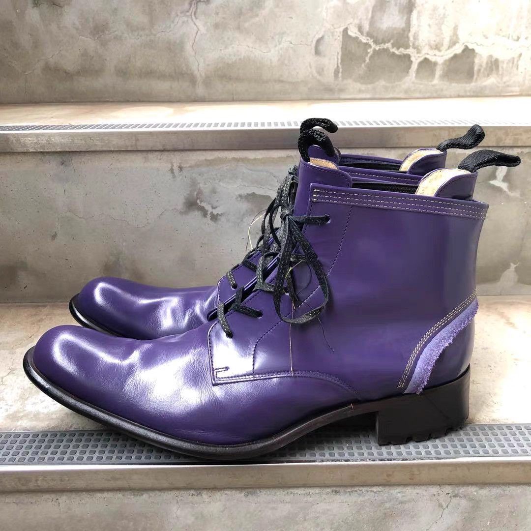Yohji Yamamoto Yohji Yamamoto × Hiromu Takahara Runway Purple Boots K11 Size US 8.5 / EU 41-42 - 1 Thumbnail