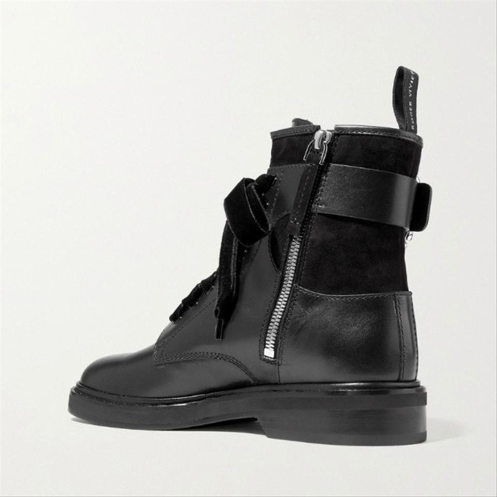 Roger Vivier Viv Rangers crystal embellished leather boots Size US 10 / IT 40 - 4 Thumbnail