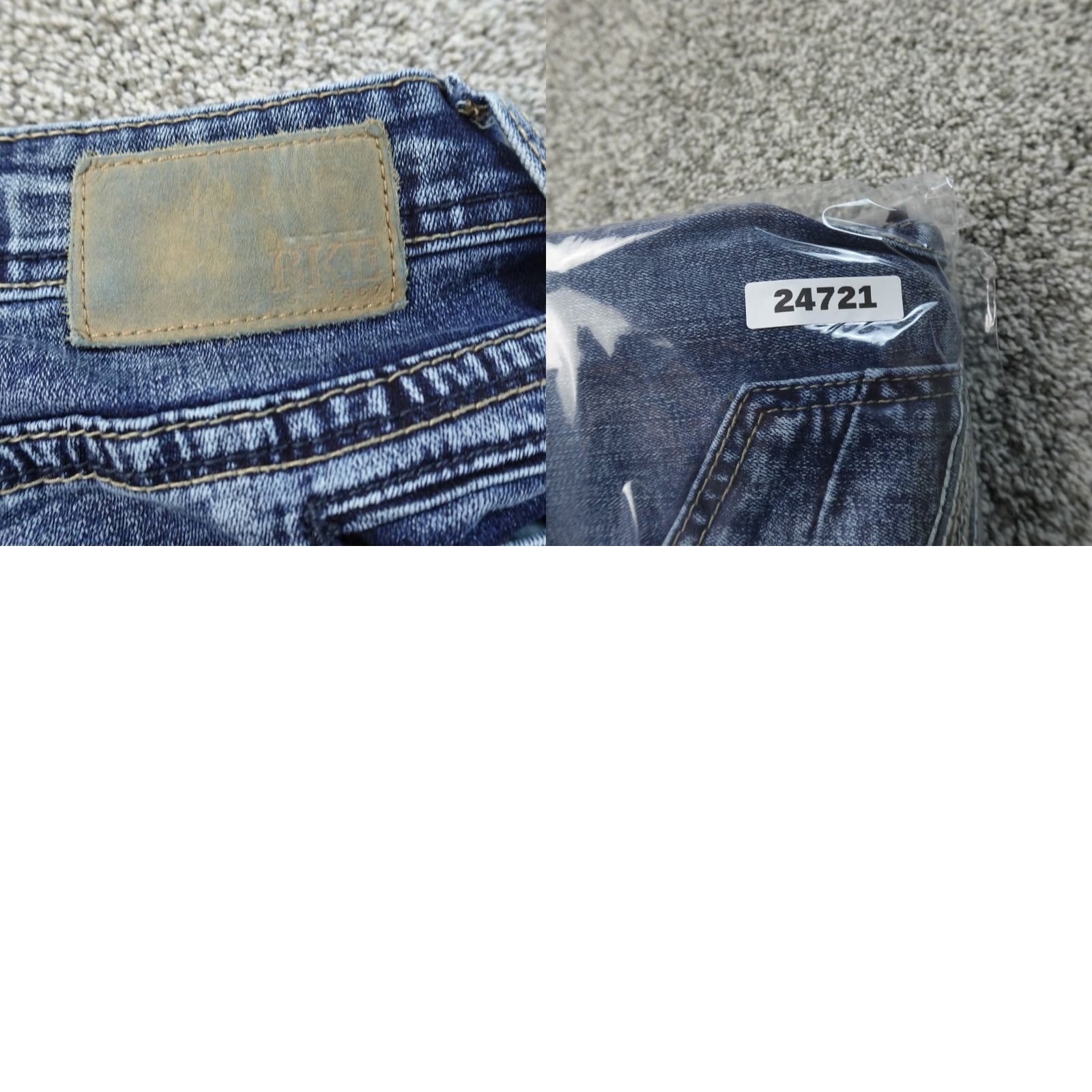 Vintage Buck le BKE Jeans Mens 30X33 Dark Blue Denim Jake Straight Leg Stretch Whiskered Jeans Size US 30 / EU 46 - 9 Thumbnail