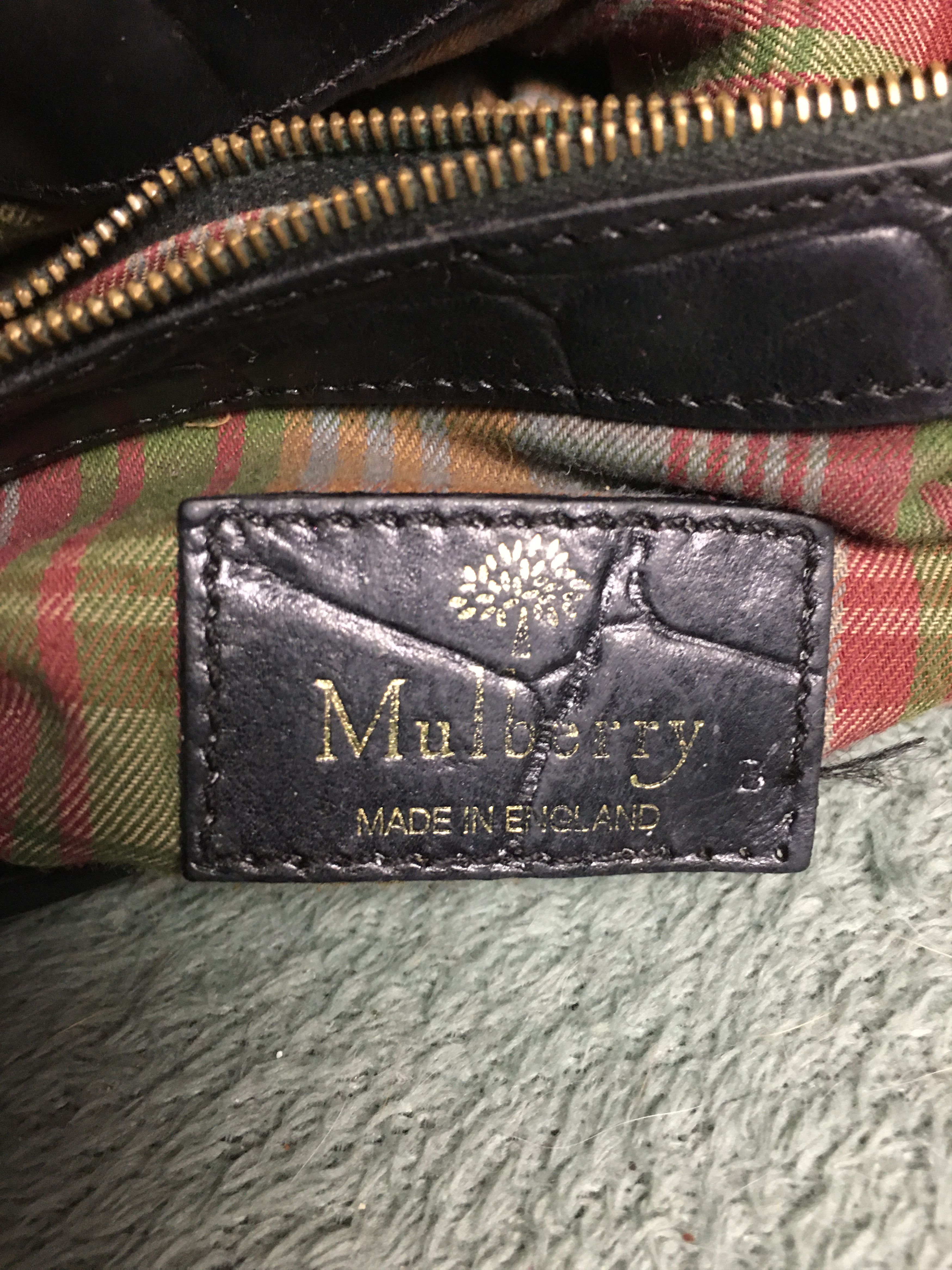 Mulberry Mulberry Black Leather Croco Embossed Shoulder Bag Size ONE SIZE - 14 Thumbnail