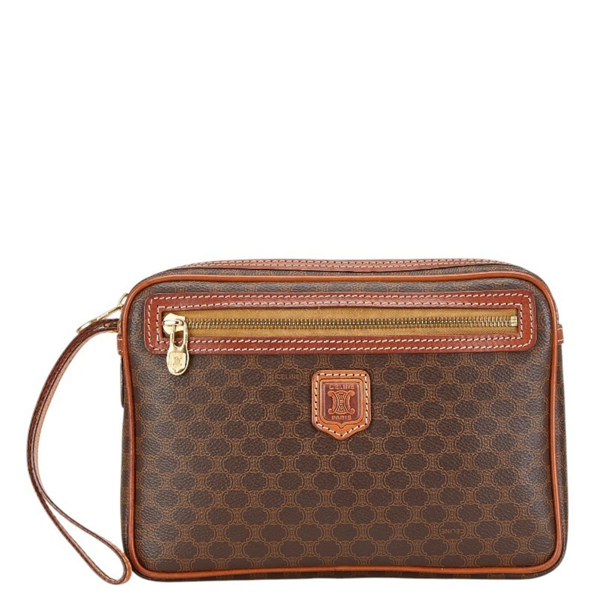 Celine Celine Macadam Second Bag Clutch Brown PVC Leather Men's CELINE Size ONE SIZE - 1 Thumbnail