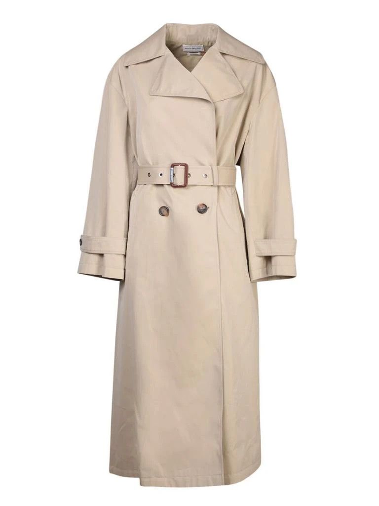Alexander McQueen o1y0325 Double Breasted Pea Coat in Beige Size S / US 4 / IT 40 - 1 Thumbnail
