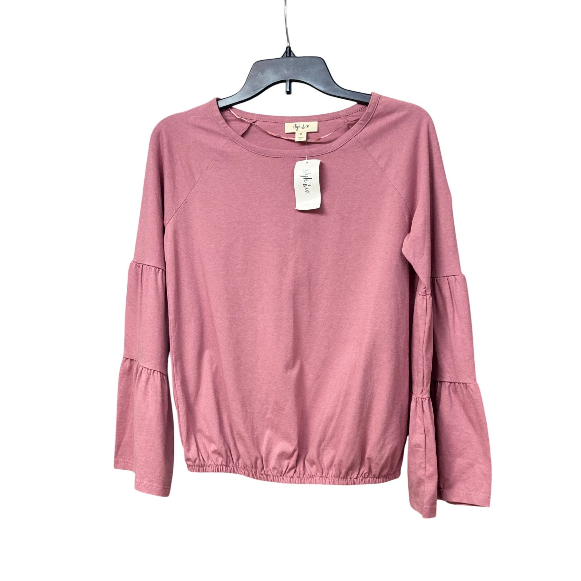 Other Style & Co Bubble-Hem Bell-Sleeve Top, Mesa Rose, SZ. XS Size XS / US 0-2 / IT 36-38 - 9 Thumbnail