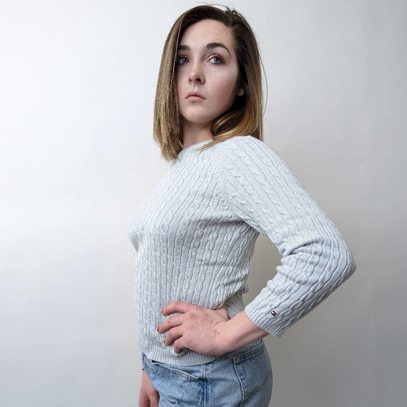 Tommy Hilfiger Tommy Hilfiger Ribbed Pullover Cableknit Sweater - M Size M / US 6-8 / IT 42-44 - 5 Thumbnail