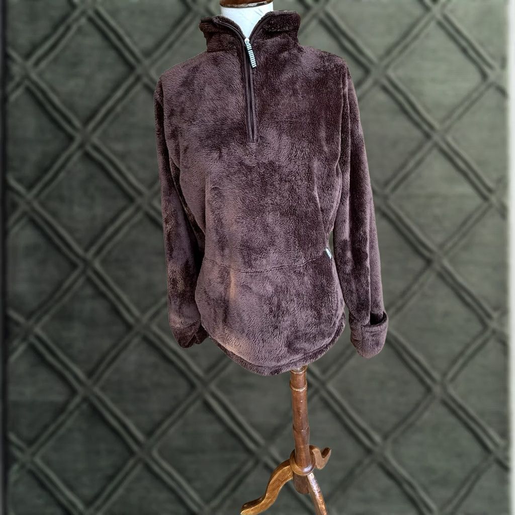 The North Face The North Face Womens Large Brown Fleece Pullover 1/4 Zip Jacket Size L / US 10 / IT 46 - 1 Thumbnail