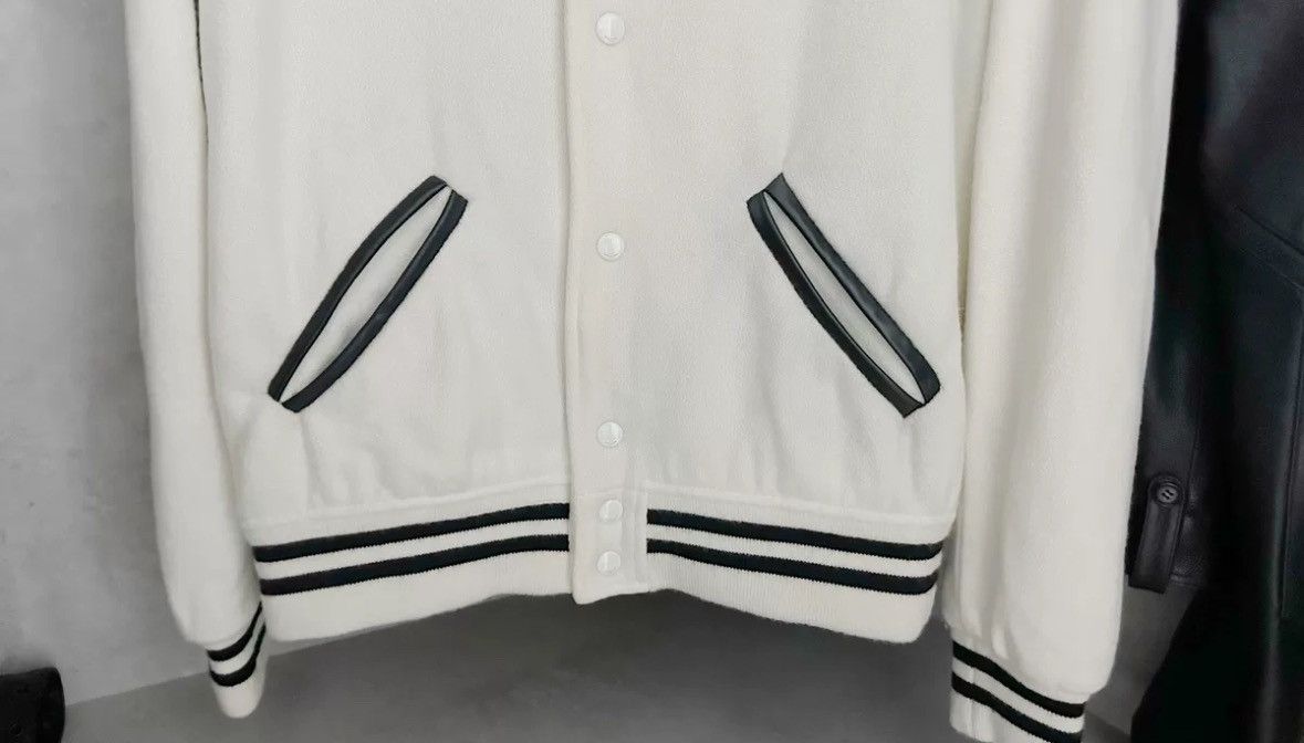 Saint Laurent Paris × Yves Saint Laurent Saint Laurent white Teddy baseball jacket2412-Nextarrow Size US S / EU 44-46 / 1 - 4 Thumbnail