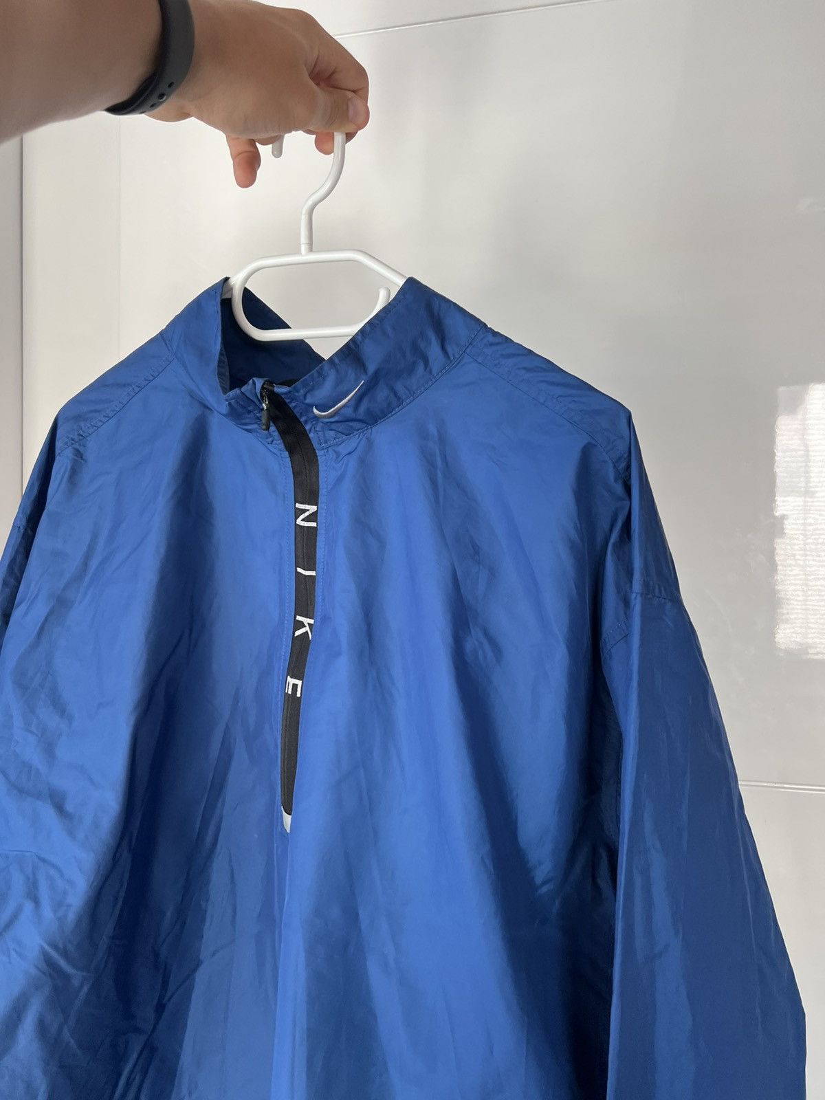Vintage Vintage Nike Knit Neck Swoosh 1/3 Zip Packable Anorak Jacket Size US XL / EU 56 / 4 - 2 Thumbnail