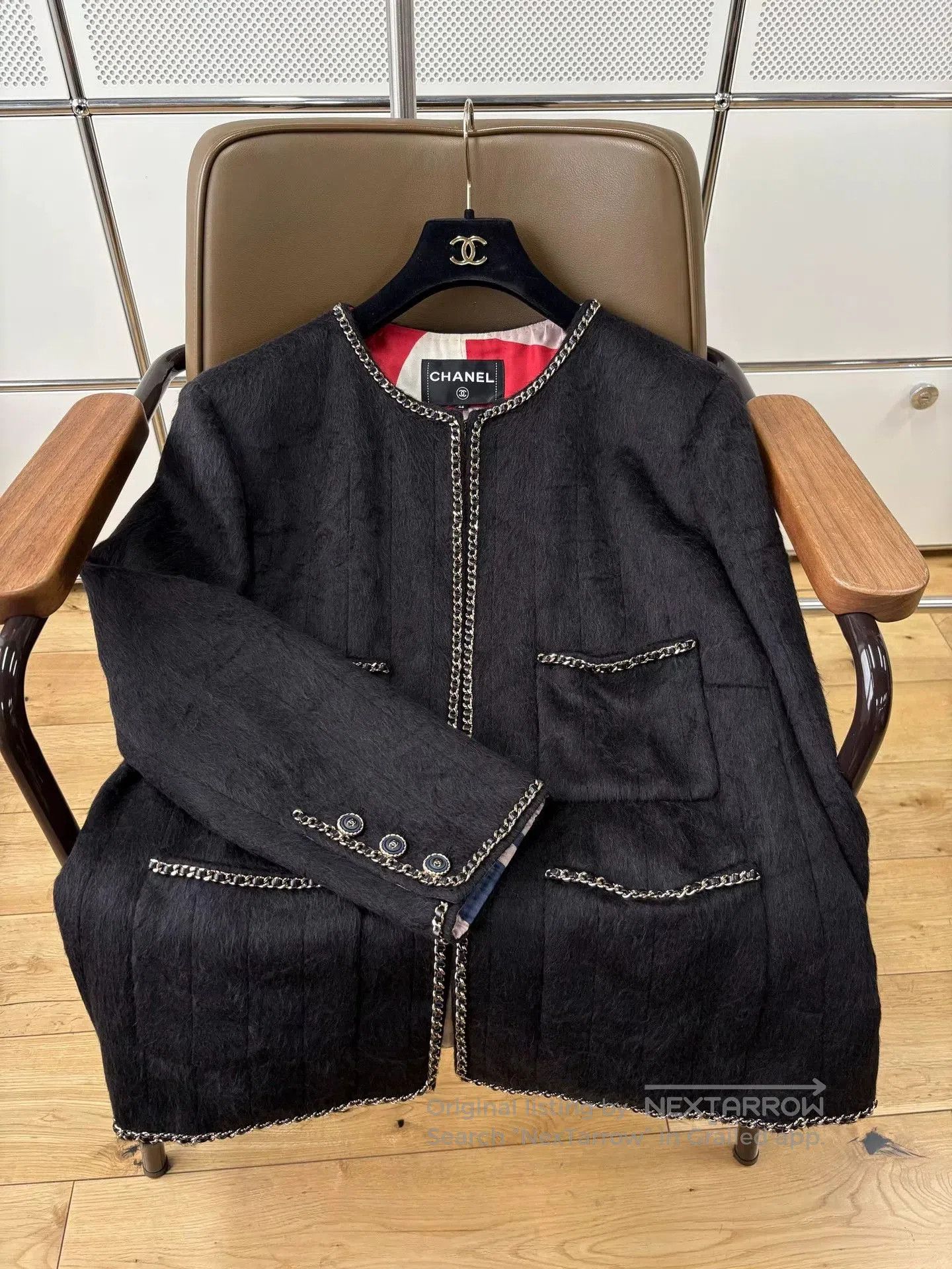 Chanel Classic Chanel Black Wool Blend Jacket. Size US S / EU 44-46 / 1 - 8 Thumbnail